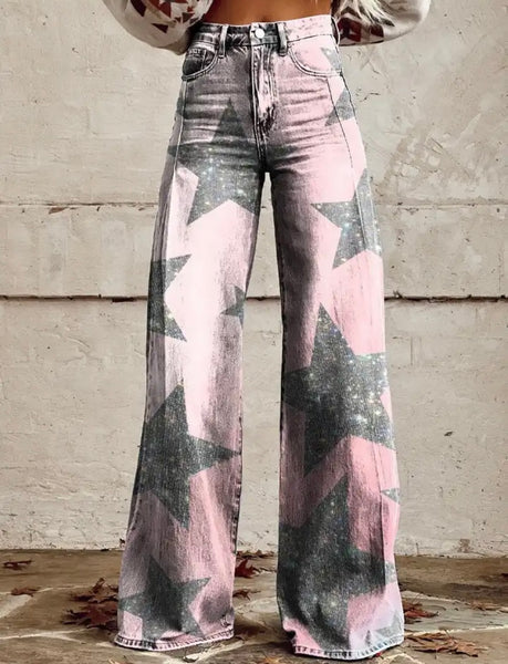 Women Printed Fashion Wide Leg Pants