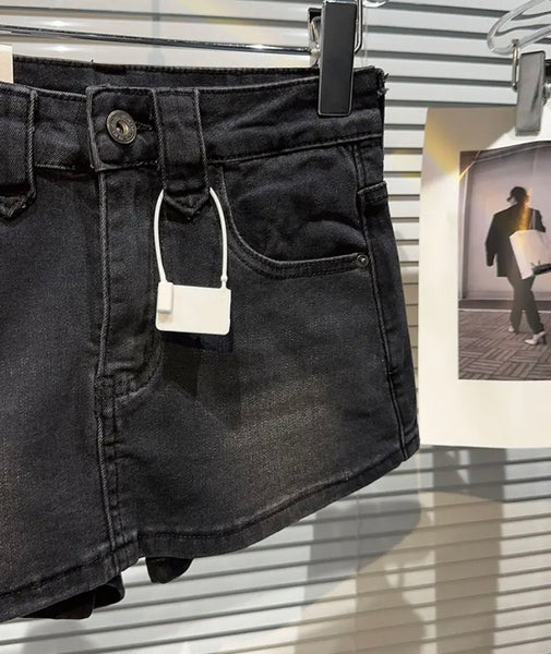 Women Fashion Denim Wrap Mini Shorts