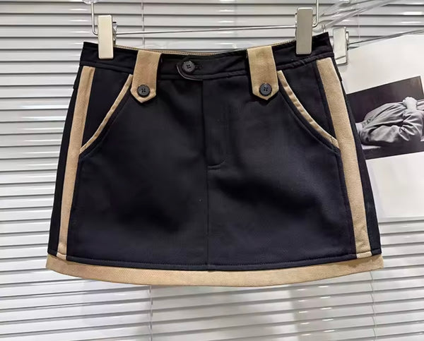 Women Sexy Fashion Color Patchwork Denim Skirt