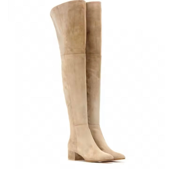 Women Fashion Color Suede Over The Knee Boots