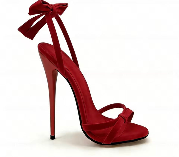 Women Fashion Open Toe Bow High Heel Sandals