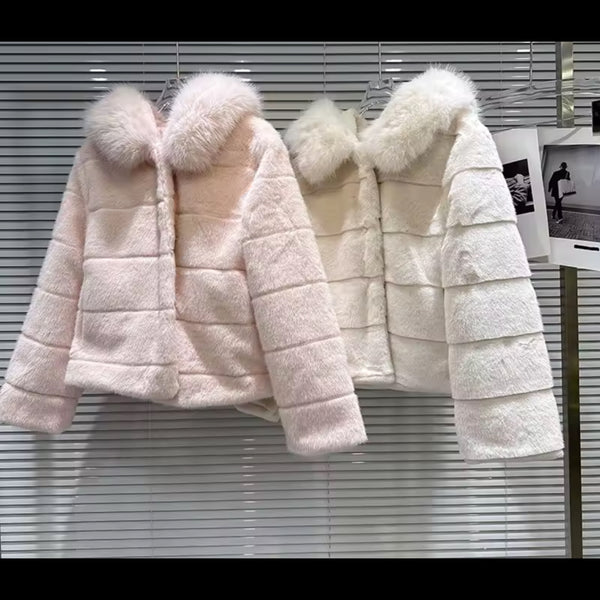 Women Fashion Hooded Faux Fur Warm Jacket