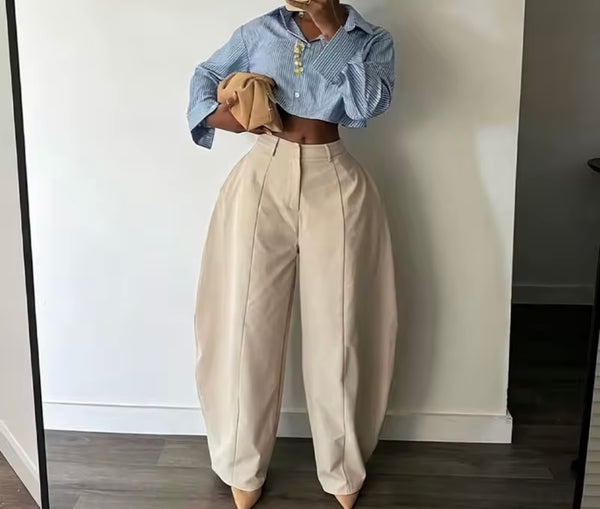 Women Fashion Color Loose Fit Pants