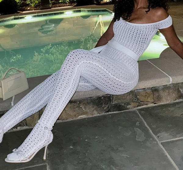 Women White Sexy Strapless Feet In Fashion Jumpsuit