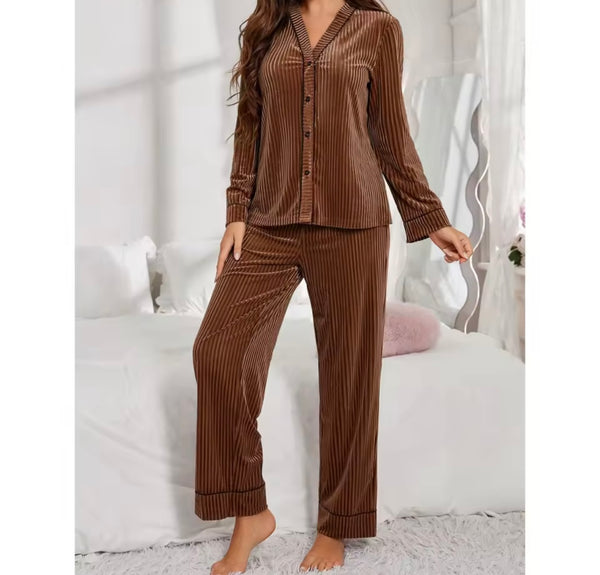 Women Fashion Button Up Lingerie Pant Set
