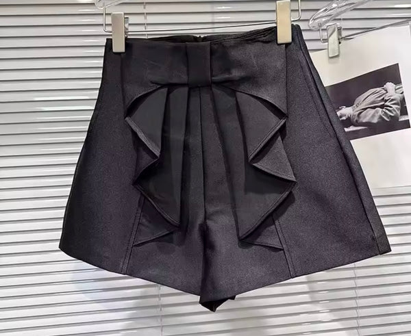 Women Fashion Ruffled Bow Shorts