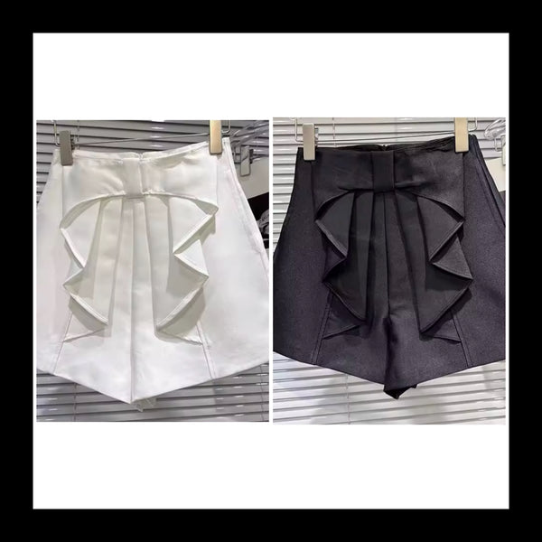 Women Fashion Ruffled Bow Shorts