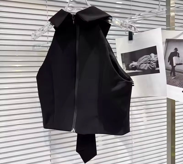 Women Sleeveless Tie Fashion Top