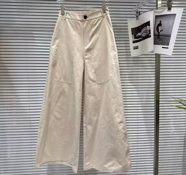 Women Button Up Sleeveless Vest Two Piece Wide Leg Pant Set