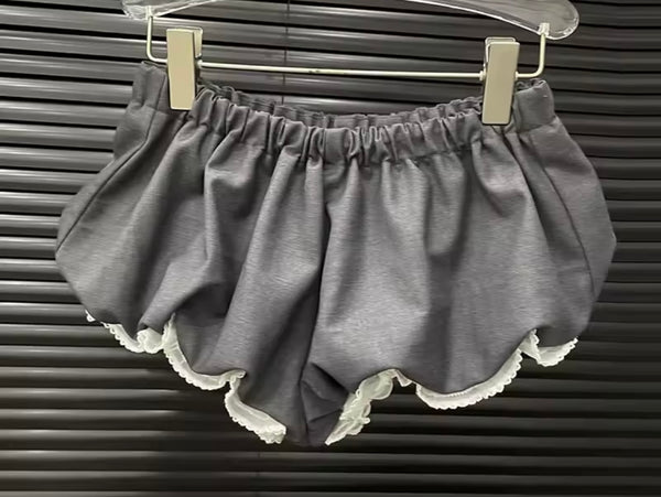 Women Sleeveless Bow Color Patchwork Two Piece Short Set