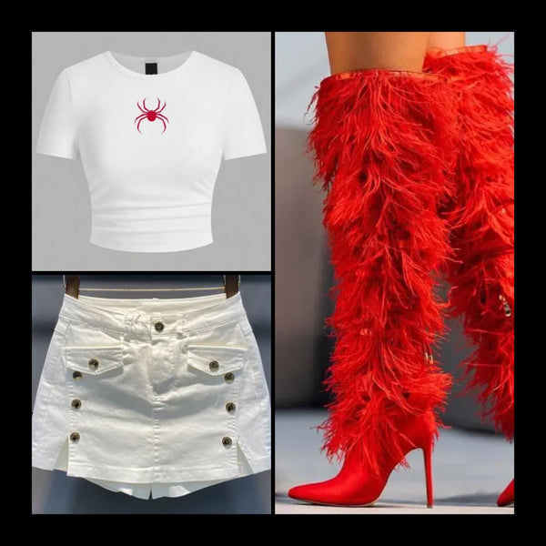 Women Color Fashion Faux Fur Knee High Boots