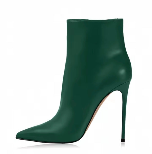 Women Fashion Color High Heel Faux Leather Ankle Boots