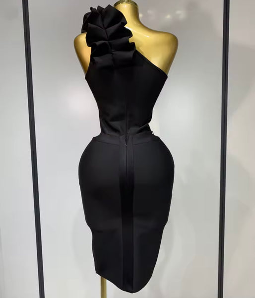 Women Sexy Ruffled One Shoulder Sleeveless Two Piece Skirt Set