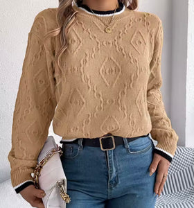 Women Color Striped Full Sleeve Fashion Sweater Top