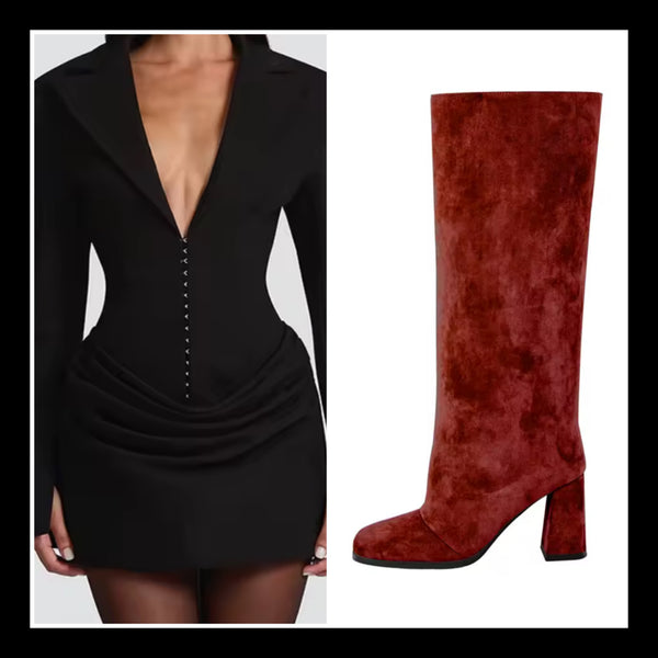 Women Sexy V-Neck Full Sleeve Ruched Corset Dress