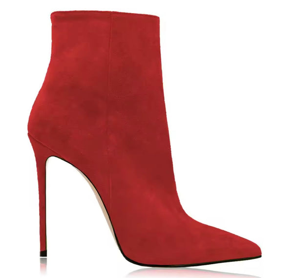 Women Color Fashion Suede High Heel Ankle Boots