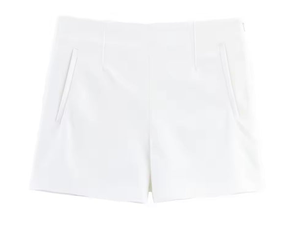Women Color Fashion Side Zipper Shorts