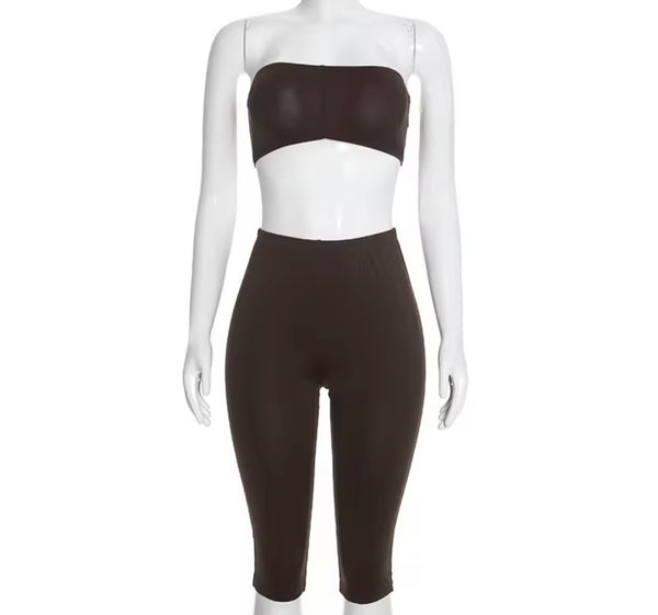Women Open Shoulder Mesh Full Sleeve Three Piece Capri Pant Set