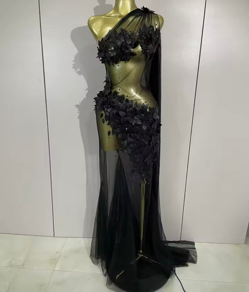 Women Sexy One Shoulder Sleeveless Floral Maxi Dress