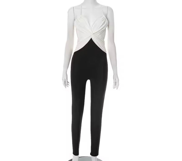Women Sexy Sleeveless Open Back Cut Out Jumpsuit