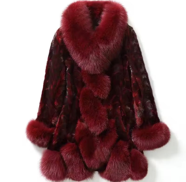 Women Color Fashion Warm Faux Fur Jacket