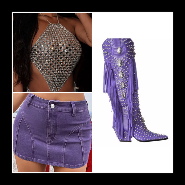Women Color Sexy Fashion Denim Skirt