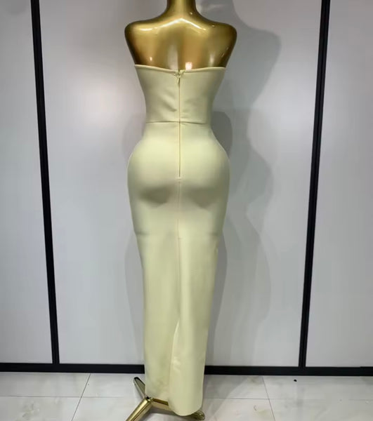 Women Sexy Strapless Bandage Maxi Dress