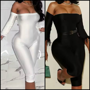 Women Sexy Strapless Feather Full Sleeve Romper