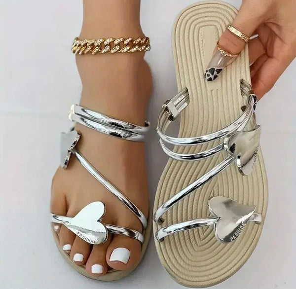 Women Heart Fashion Flat Sandals