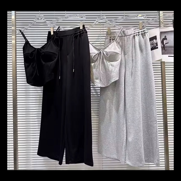 Women Fashion Sleeveless Tank Two Piece Pant Set