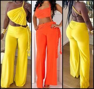 Women Sexy Sleeveless Open Back Color Jumpsuit