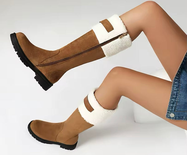 Women Wool Suede Fashion Ankle/Mid Calf Flat Boots