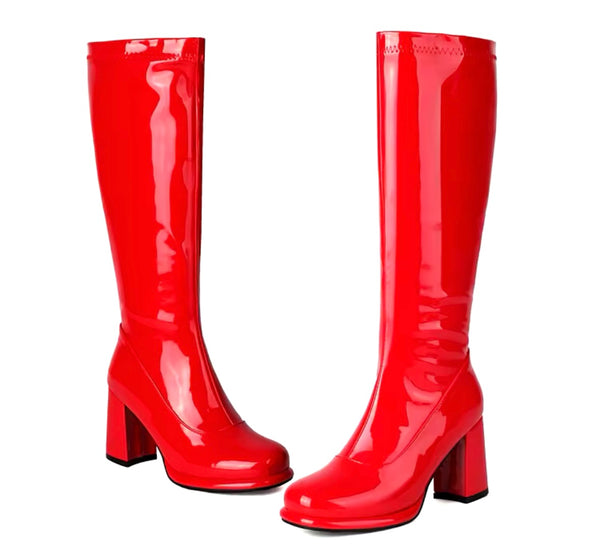 Women Fashion Color Metallic Knee High Boots