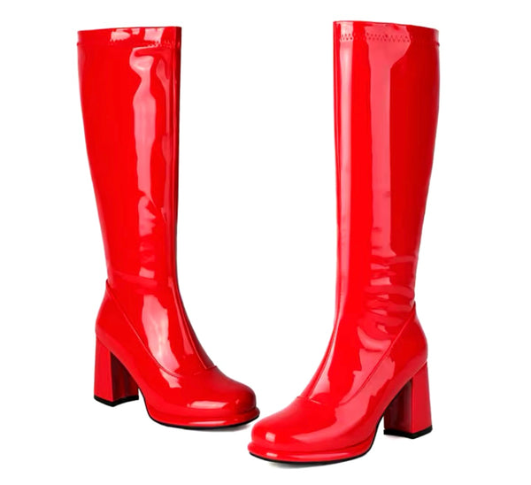 Women Fashion Color Metallic Knee High Boots