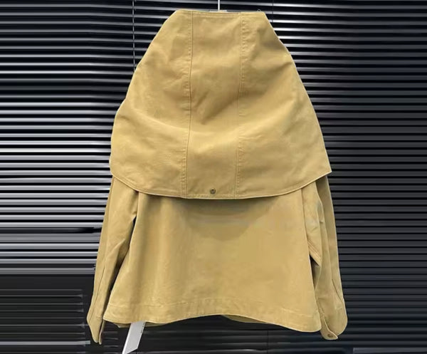 Women Fashion Zip Up Button Jacket Two Piece Wrap Short Set
