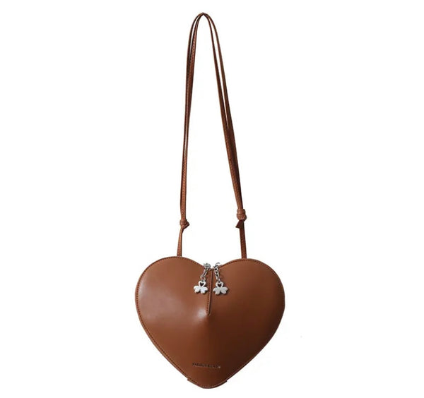 Women Fashion Faux Leather Heart Handbag Purse