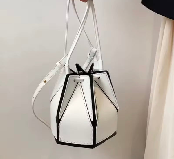 Women Fashion Faux Leather Drawstring Handbag Purse