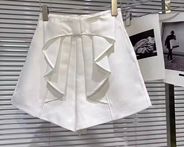 Women Fashion Ruffled Bow Shorts