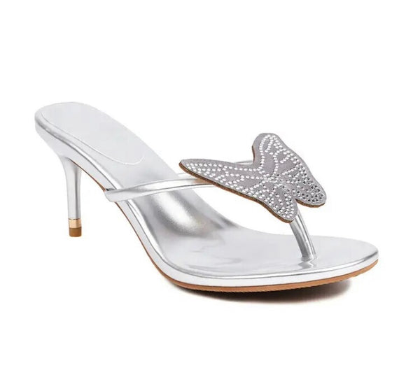 Women Fashion Open Toe Slide On Butterfly Sandals