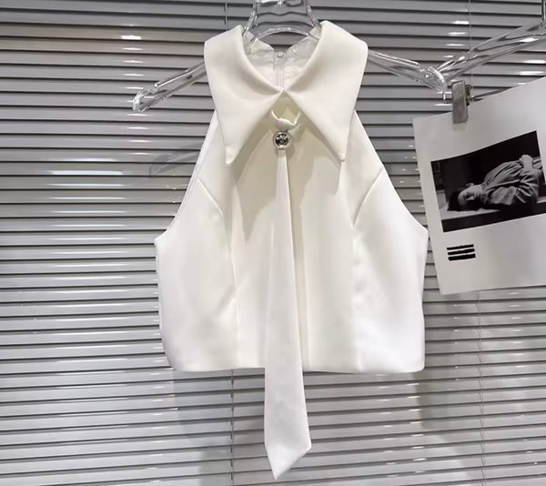 Women Sleeveless Tie Fashion Top