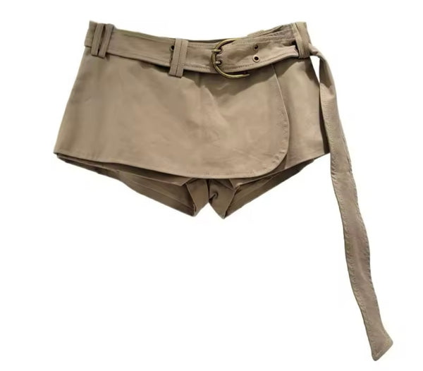 Women Sexy Fashion Belted Wrap Shorts