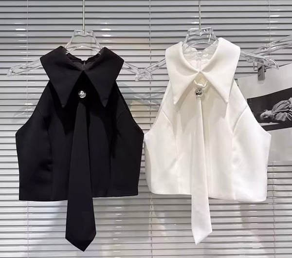 Women Sleeveless Tie Fashion Top