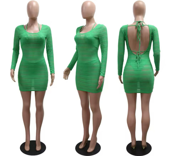 Women Sexy Color Bikini Mesh Cover Up Set