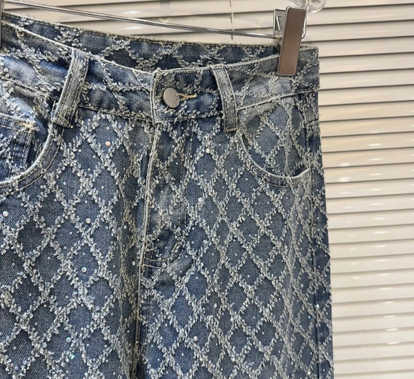 Women Fashion Bling Denim Pants