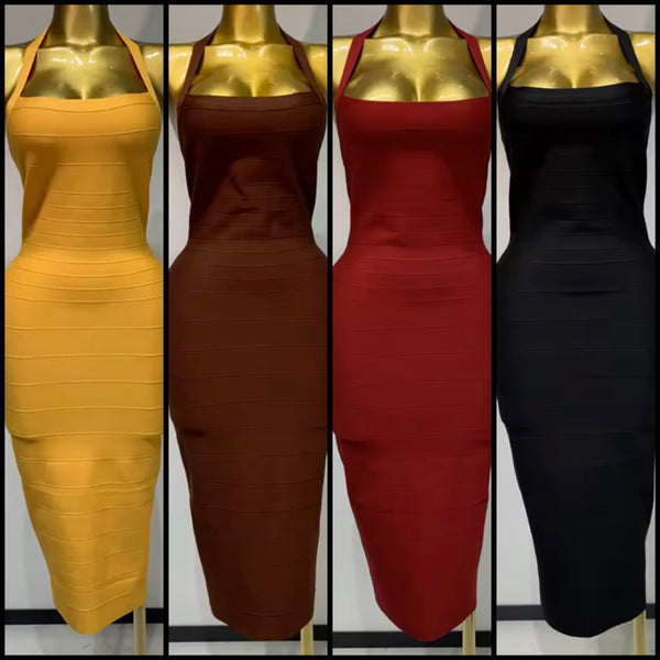 Women Sexy Halter Sleeveless Bandage Dress