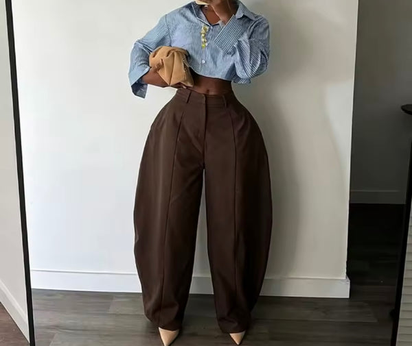 Women Fashion Color Loose Fit Pants