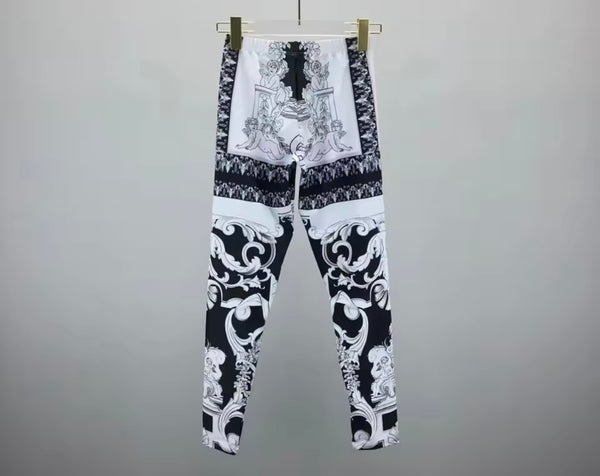 Women Sleeveless Printed Crop Two Piece Fashion Pant Set