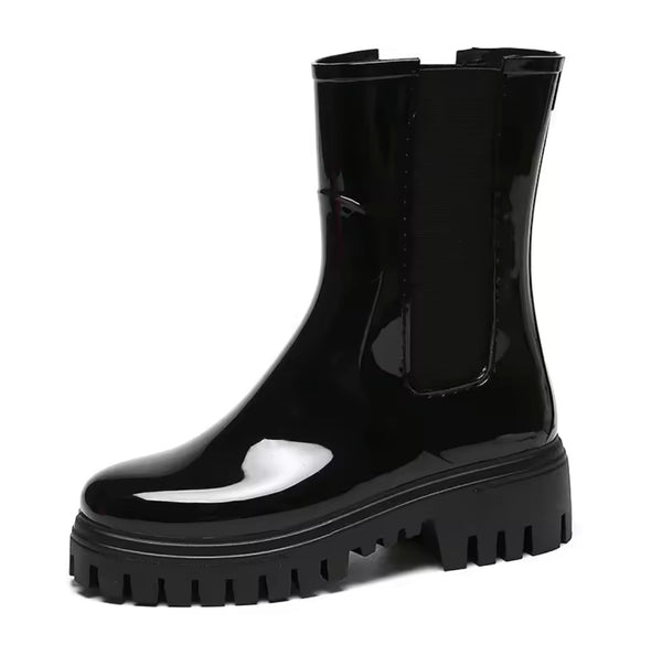 Women Fashion Color Rain Ankle Boots