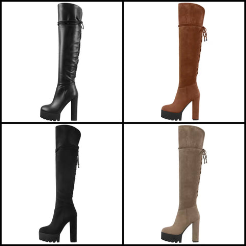 Women Fashion Platform High Heel Over The Knee Boots