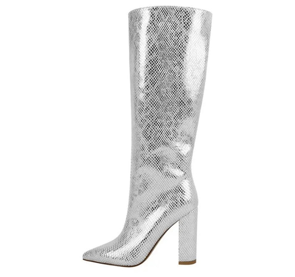 Women Fashion Square Heel Knee High Boots